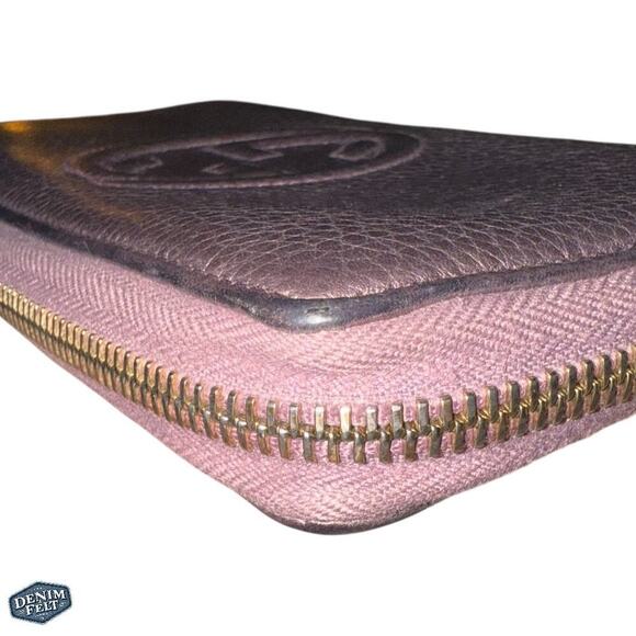 Gucci Purple/Lavender Metallic Soho GG Marmont Zip Around Tassel Long Wallet - Picture 7 of 16